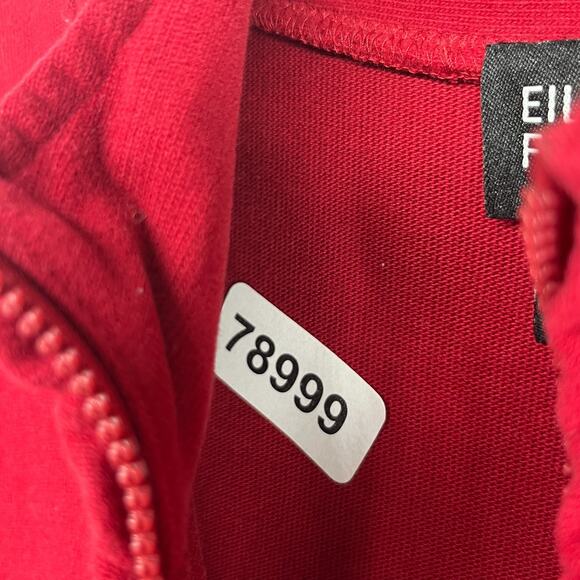 EILEEN FISHER Jacket PL Heavy Brushed Jersey Cotton Sweatshirt Full Zip Red - Picture 12 of 12